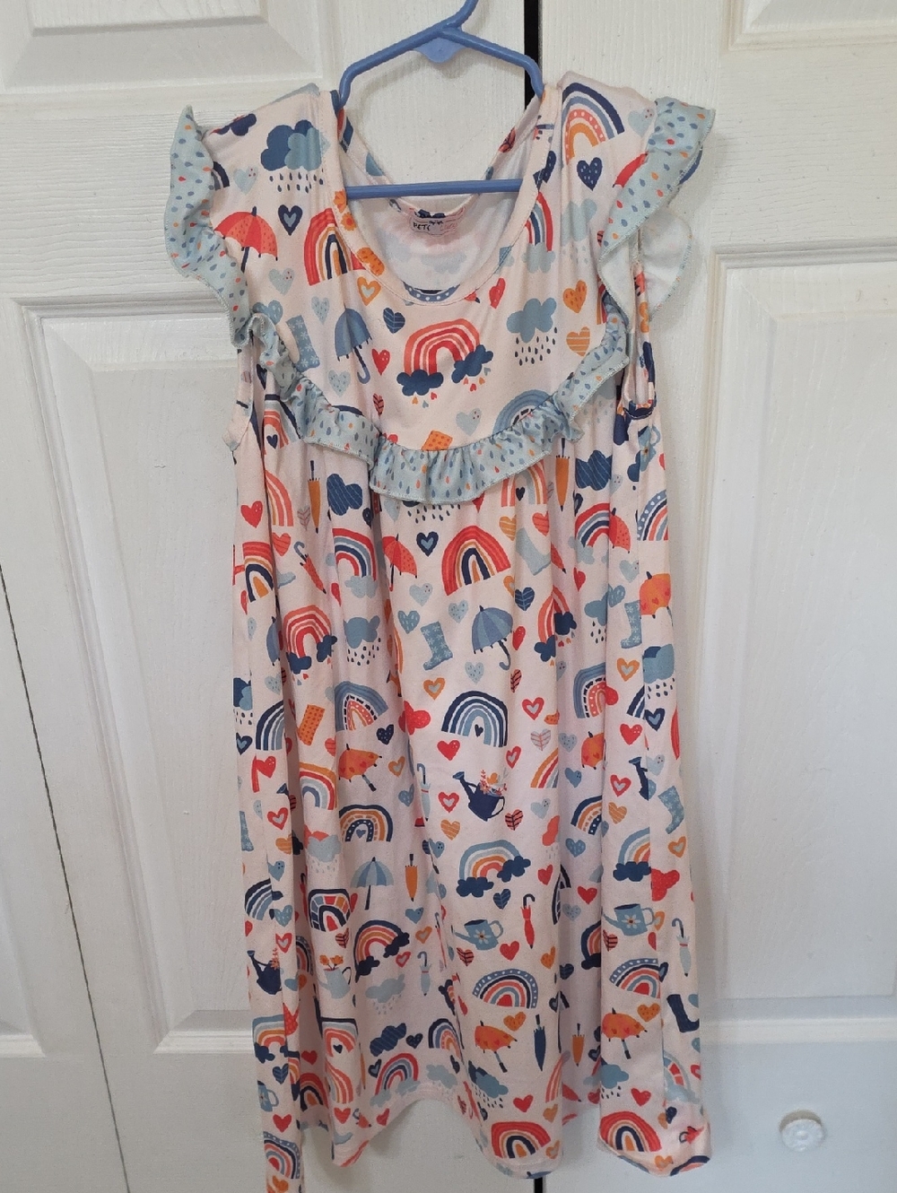 Pete & Lucy Dress Umbrellas And RAINBOWS SIZE 10